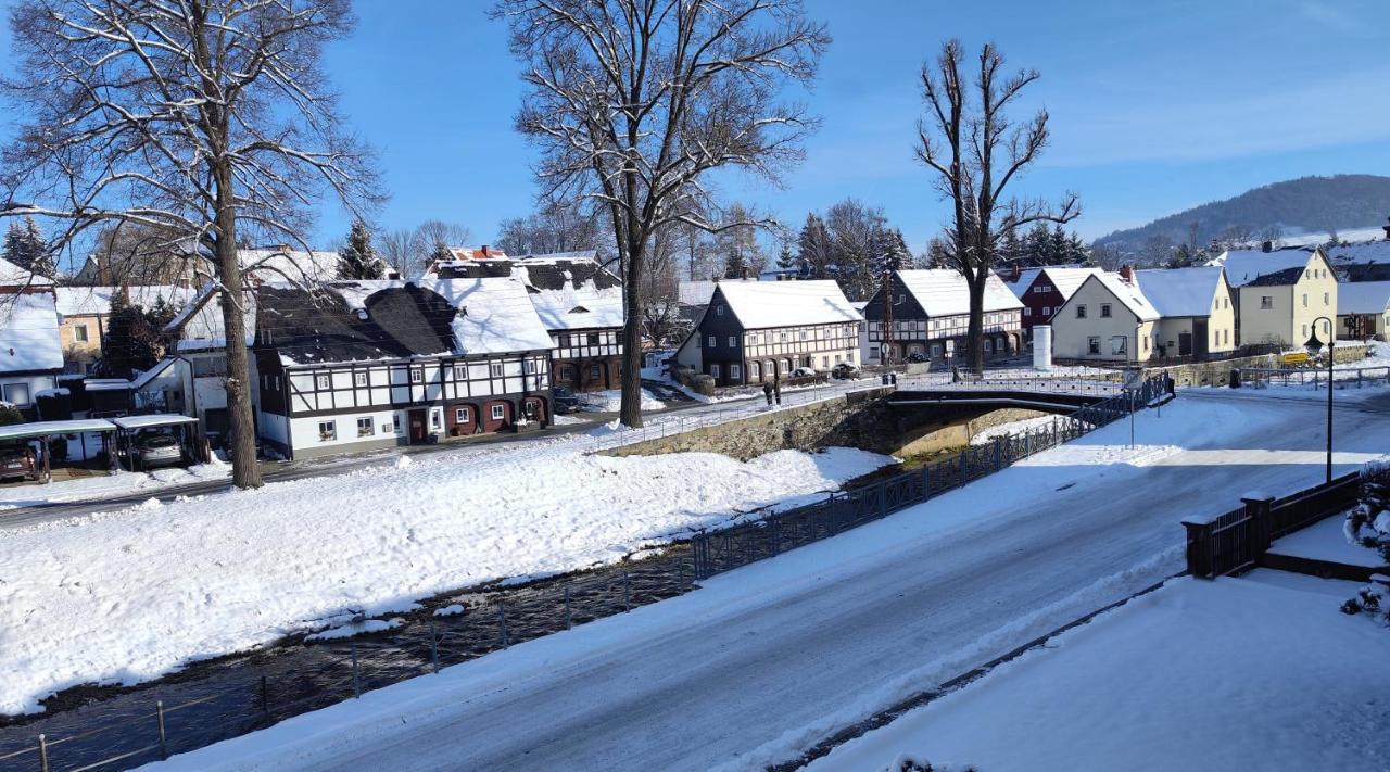 Komfort-Ferienwohnung "Zur Schmiedebruecke" Grossschonau Bagian luar foto