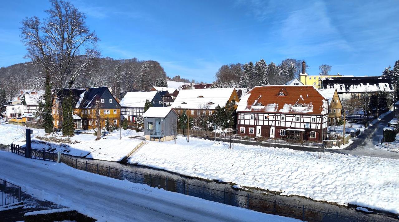 Komfort-Ferienwohnung "Zur Schmiedebruecke" Grossschonau Bagian luar foto
